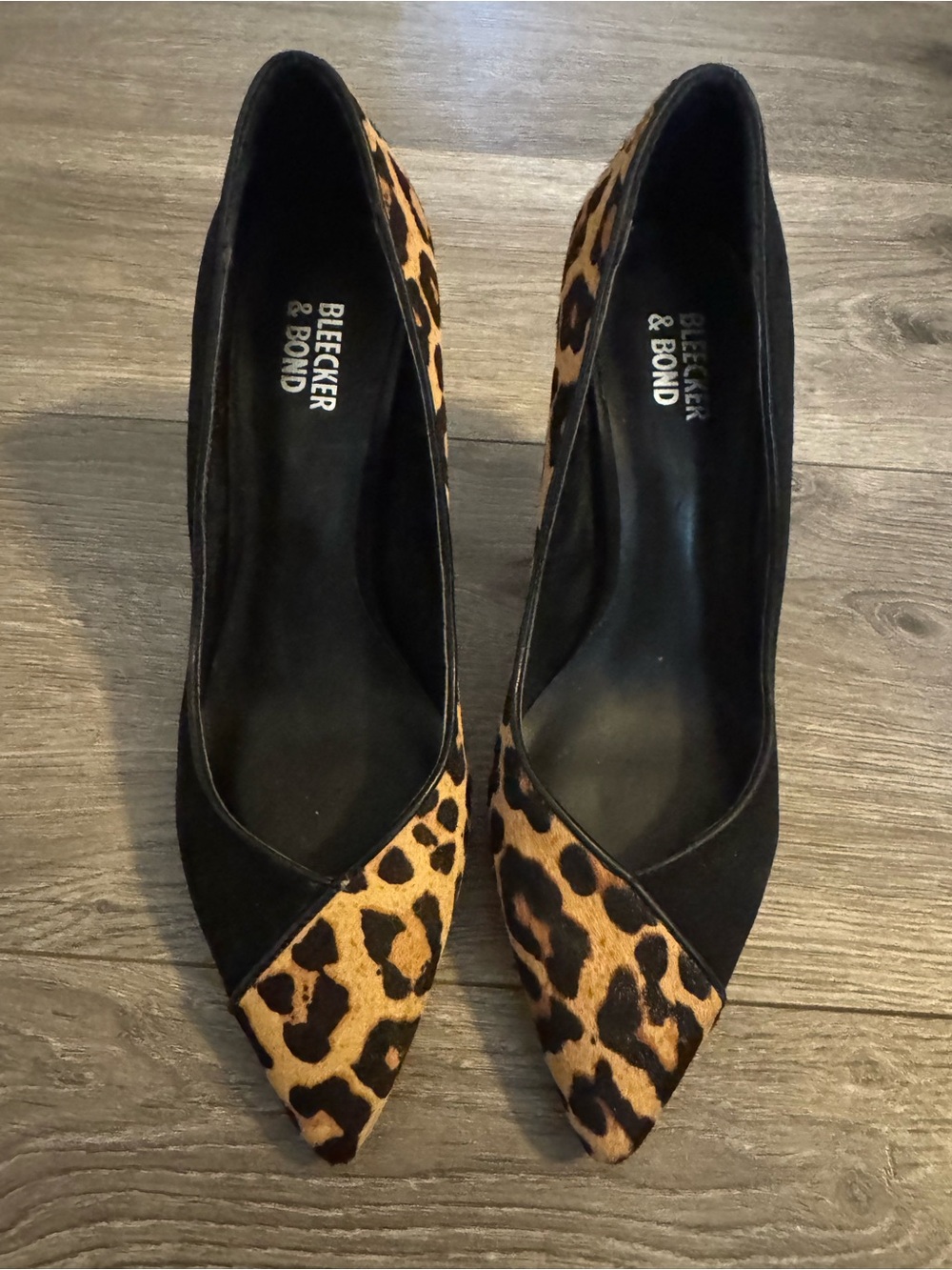 Bleecker & Bond Leopard and Black Pointed Heels